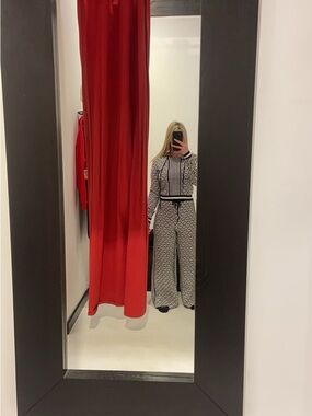 Mystique Boutique Black & White Printed Wide-Leg Jumpsuit